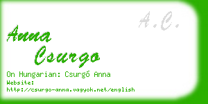anna csurgo business card